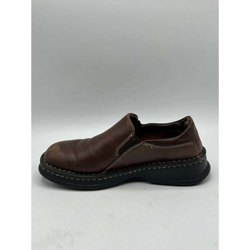 BORN Mens Brown Leather Slip On Loafers Casual Comfort Shoes Size 6.5 EU 37
